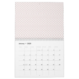2027 Minimalistisk kalender Röd rutnäts hemdekor
