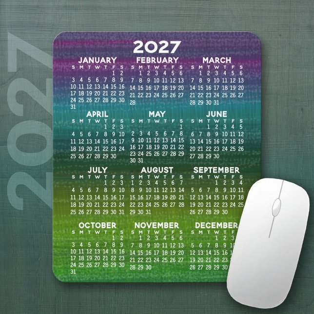 2027 Modern Abstrakt Kalender Vertikal Musmatta (2027 Calendar Mousepad)