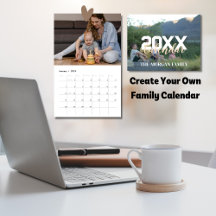 2027 Modern Anpassad Familjefoto Kalender