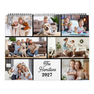 2027 Modern Anpassad Familjefoto Kalender