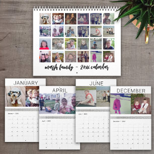 2027 Modern Familj 24 Foto Minimal Kalender