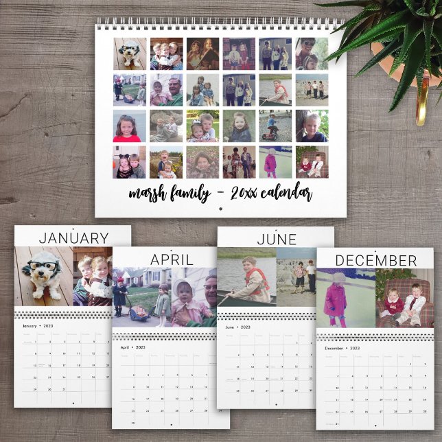 2027 Modern Familj 24 Foto Minimal Kalender (Custom Photo Calendar - Perfect Family Gift)
