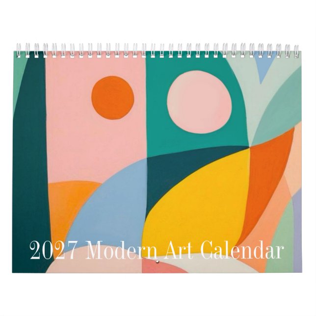 2027 Modern konst Minimalistisk Väggkalender 12-Må Kalender (Omslag)