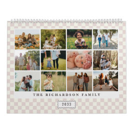 2027 Modern Rutig Anpassad Fotokalender  Kalender