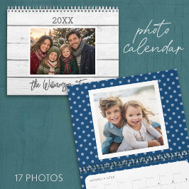 2027 Modernt familjefoto med mönster - 17 bilder Kalender