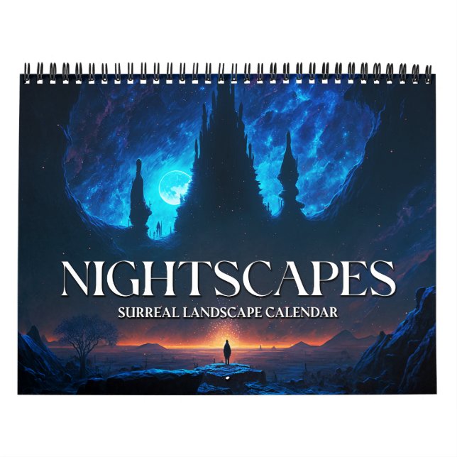 2027 Nattlandskap 1 Surrealistisk Landskaps Konstk Kalender (Omslag)