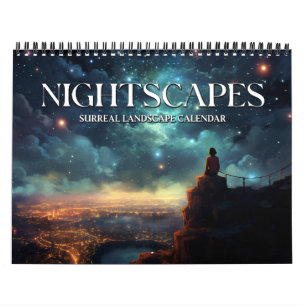 2027 Nattlandskap 4 Surrealistisk Rymdlandskapskon Kalender