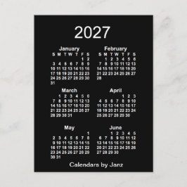 2027 Neon White 6 Month Mini Calendar från Janz Vykort