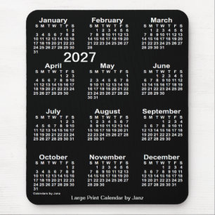 2027 Neon White Large Print Calendar från Janz Musmatta