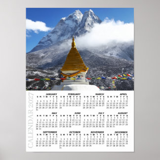 2027 Nepal Kalender, Ama Dablan, Sagarmatha Poster