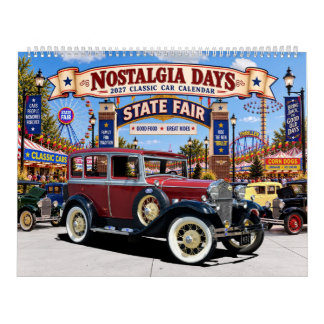 2027 Nostalgisk Klassisk Bil Väggkalender Kalender