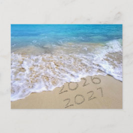 2027 Nyår Tropisk Oceanstrand Helg Vykort