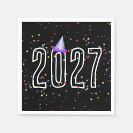 2027 Nyårsfest Med Stjärnor Pappersservett