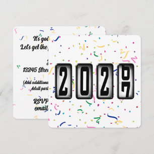 2027 Odometer Nyårsfest Inbjudningar