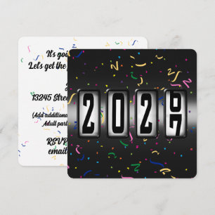 2027 Odometer Nyårsfest Inbjudningar