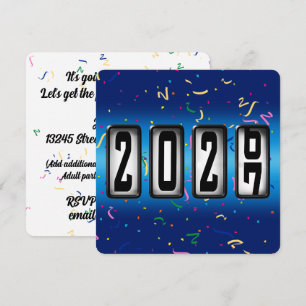 2027 Odometer Nyårsfest Inbjudningar