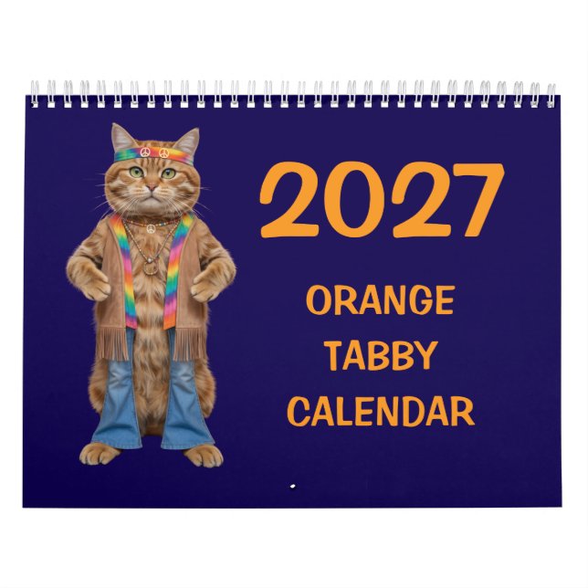 2027 Orange Tabby Kattkalender Kalender (Omslag)