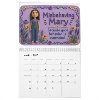 2027 Otillbörlig Mary Kalender