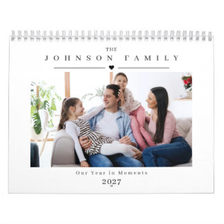 2027 Personlig Familjefotokalender 12 månader Kalender
