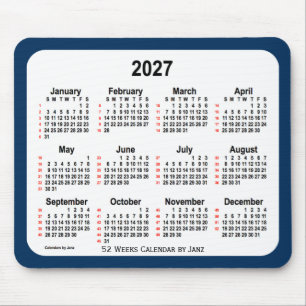 2027 Polisbox Blue 52 veckor Kalender från Janz Musmatta