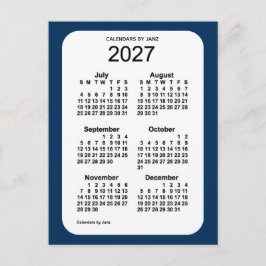 2027 Polisbox Blue 6 Month Mini Calendar av Janz Vykort