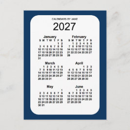 2027 Polisbox Blue 6 Month Mini Calendar av Janz Vykort