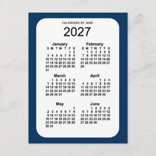 2027 Polisbox Blue 6 Month Mini Calendar av Janz Vykort