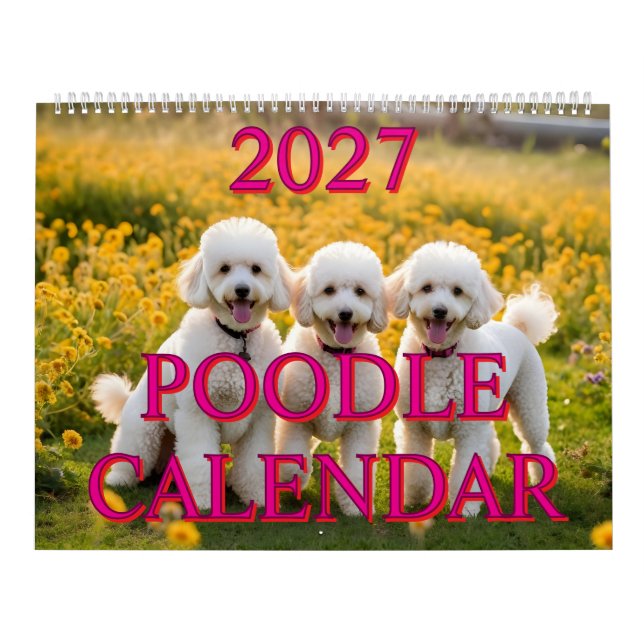 2027 POODLE-KALENDER KALENDER (Omslag)