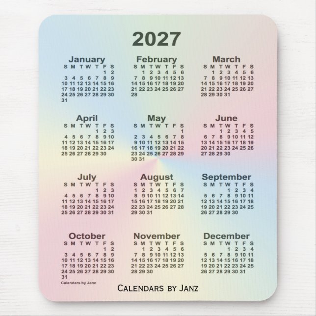 2027 Rainbow Cloud Calendar av Janz Musmatta (Framsidan)