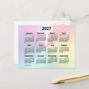 2027 Rainbow Cloud Mini Kalender av Janz Vykort