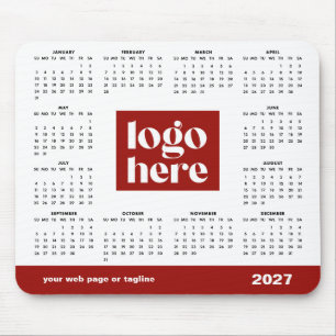 2027 Röda affärslogokalender Musmatta