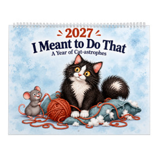 2027 Rolig Smokingkatt - Jag Menade Att Göra Det Kalender
