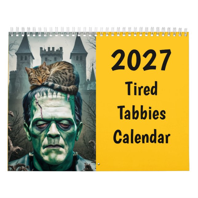 2027 Rolig Trött Tabby-kalender Kalender (Omslag)