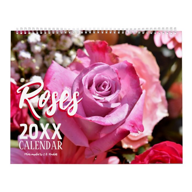2027 Roskalender Vägg Blommig Blommor Ros Kalender (Omslag)