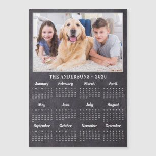 2027 Rustik Svart tavla Personlig Fotokalender