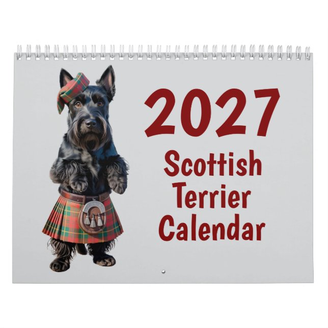 2027 Scottish Terrier Hundkalender Kalender (Omslag)