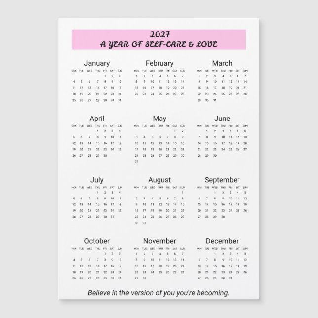 2027 Självomsorgskalender  (Framsida)