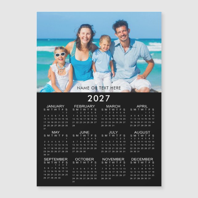 2027 Skräddarsydd magnetisk kalenderbild (Framsida)
