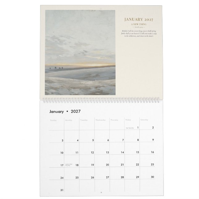 2027 Skriftväggkalender Kalender (Jan 2027)