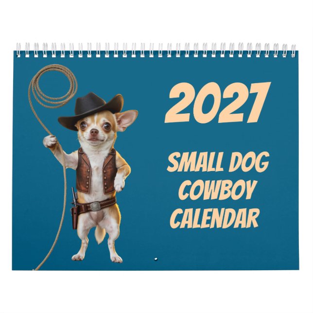 2027 Små Hund Cowboy Kalender (Omslag)