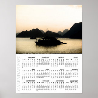 2027 Solnedgångskalender, Halong Bay, Vietnam Poster