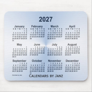 2027 Stålblå kalender av Janz Mouse Pad Musmatta