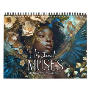 2027 Svart Fantasykonst Mystiska Musor Kalender