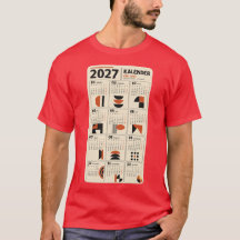 2027 T-Shirt – Bauhaus-Inspirerad Kalender