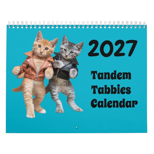 2027 Tandem Tabby Kattkalender Kalender (Omslag)