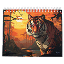 2027 tiger vägg månadskalender