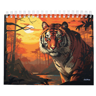 2027 tiger vägg månadskalender kalender