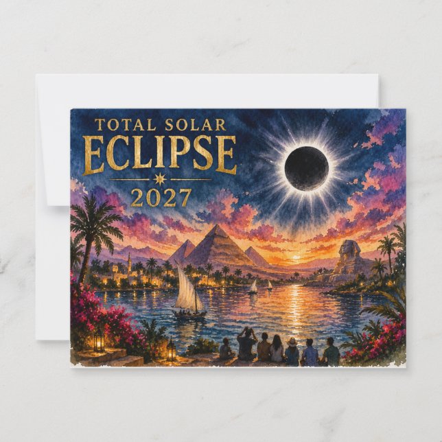 2027 Total solförmörkelse Egypten Anteckningskort (Framsida)