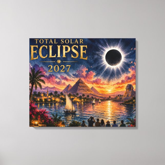 2027 Total solförmörkelse Egypten Canvastryck (Framsida)