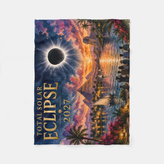 2027 Total solförmörkelse Egypten Fleecefilt (Framsidan)